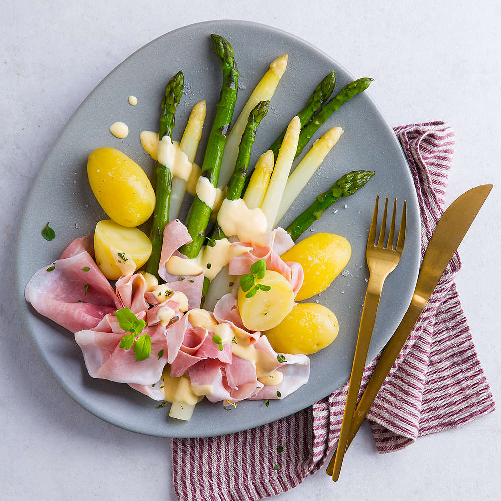 Spargel mit Schinken und Sauce hollandaise - Rezept | Kaufland