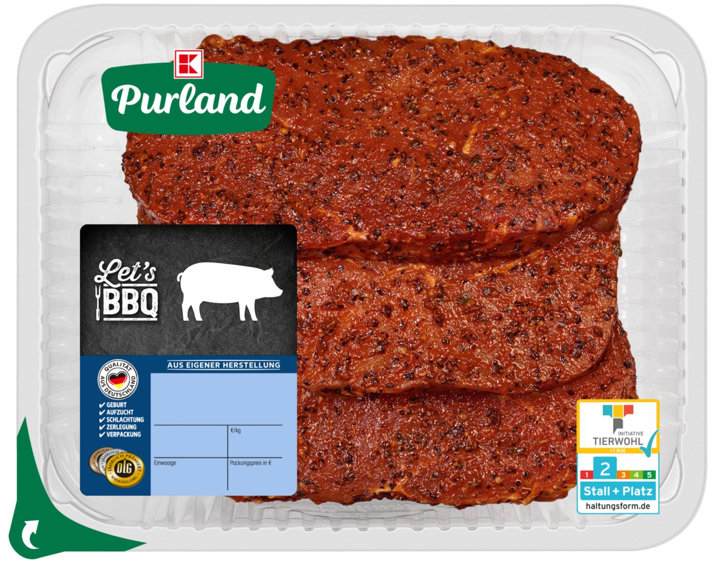 K-PURLAND Hüftsteak Pfeffer Style, vom Schwein, mariniert