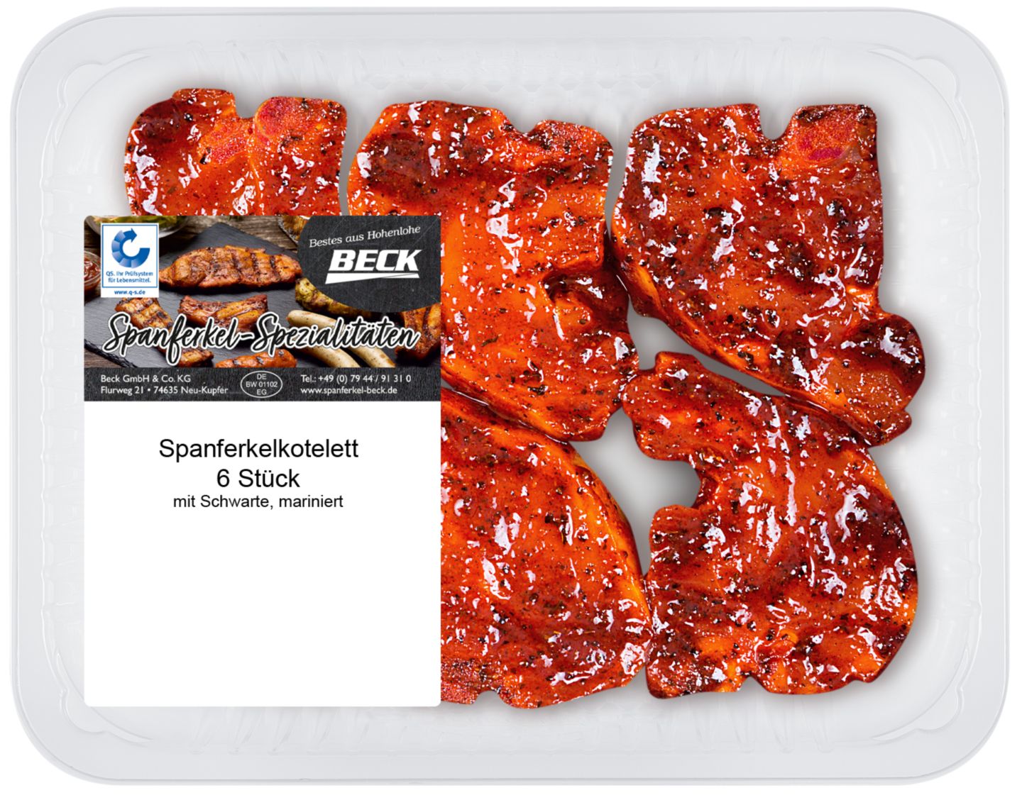 BECK Spanferkelkotelett mit Schwarte, mariniert