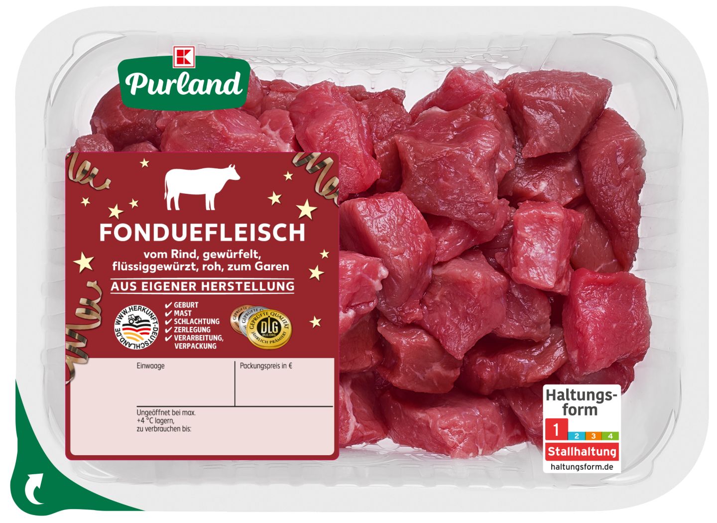 K-PURLAND Fonduefleisch vom Rind