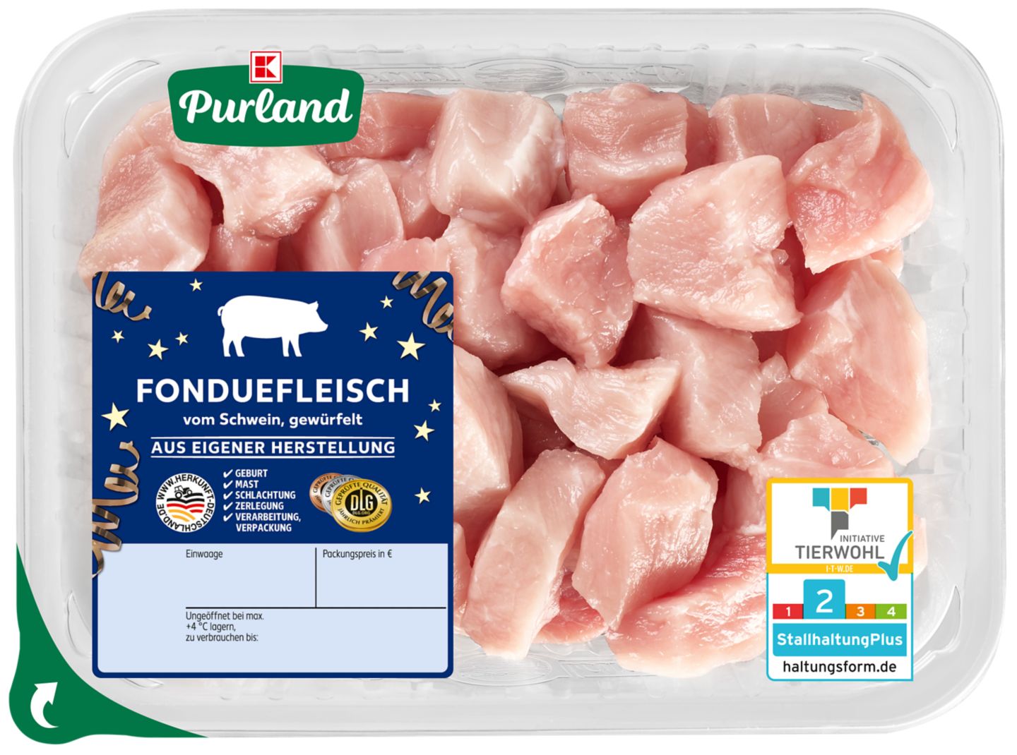 K-PURLAND Fonduefleisch vom Schwein