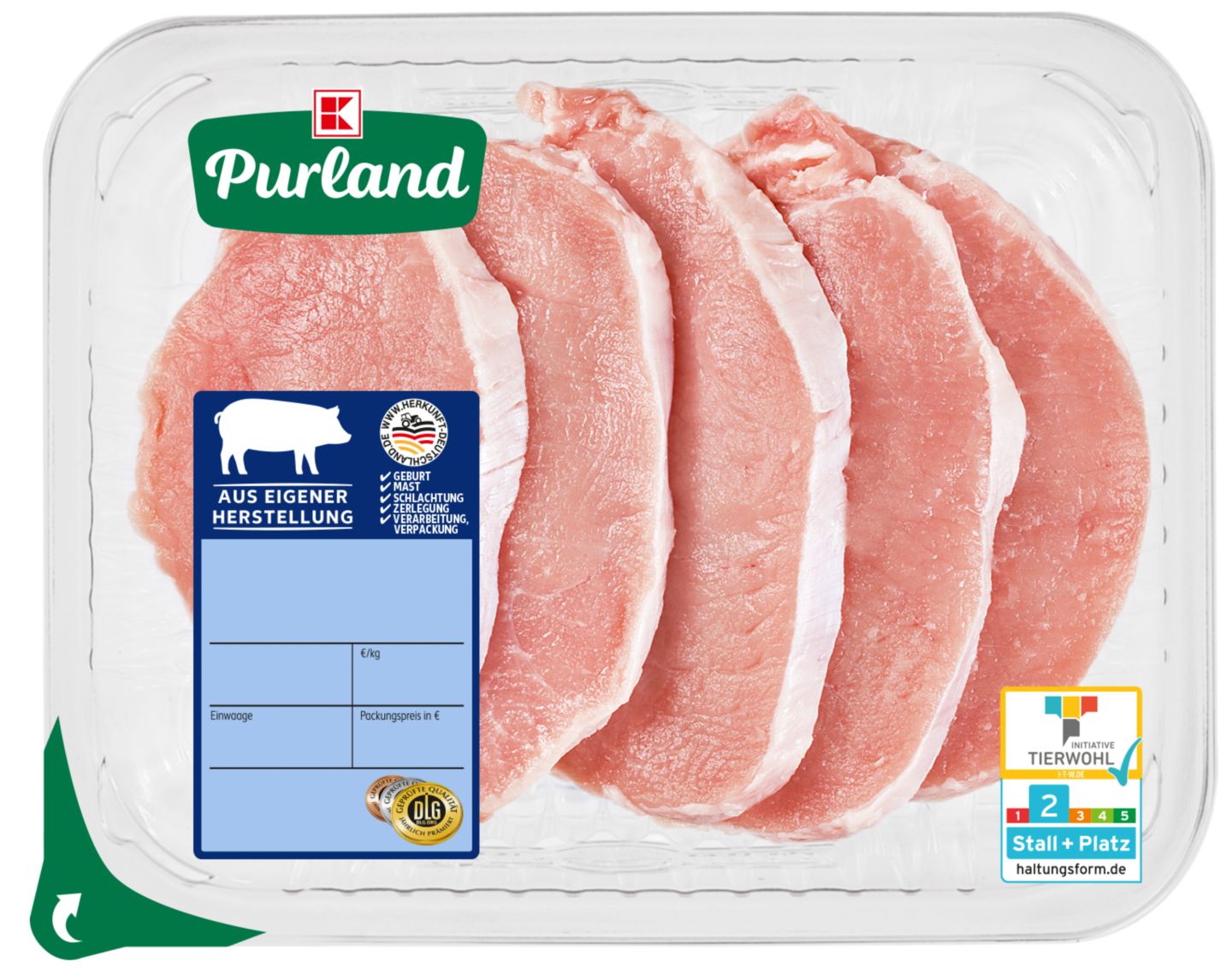 K-PURLAND Minutensteaks aus dem Schweinelachs