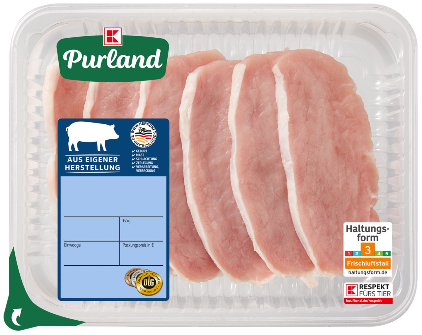 K-PURLAND WERTSCHÄTZE Minutensteaks extradünn aus dem Schweinerücken