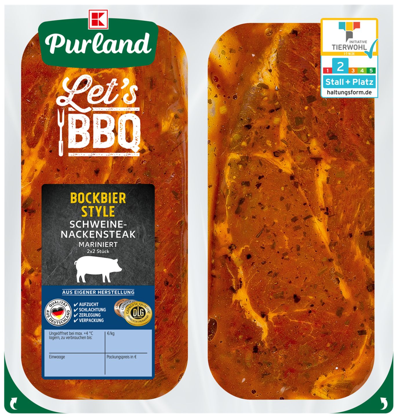 K-PURLAND Schweinenackensteak Bockbier Style