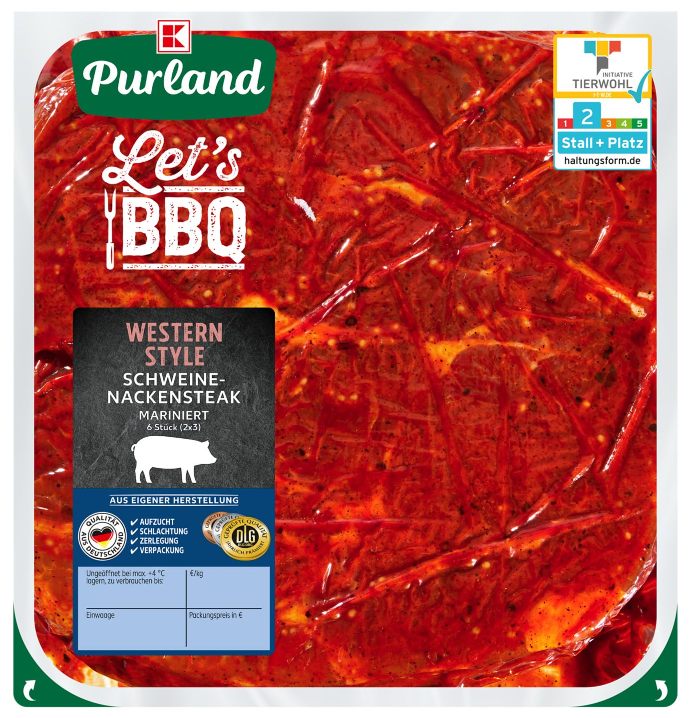 K-PURLAND Schweinenackensteak Western Style, mariniert