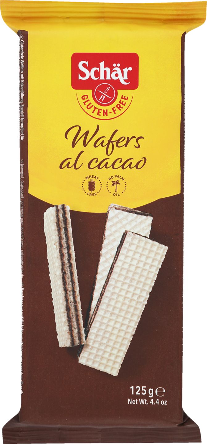 Schär Wafers al cacao
bezgl.oblátky plnené kakao.