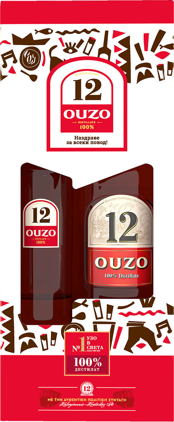 Изображение за продукта Ouzo 12 Узо + чаша