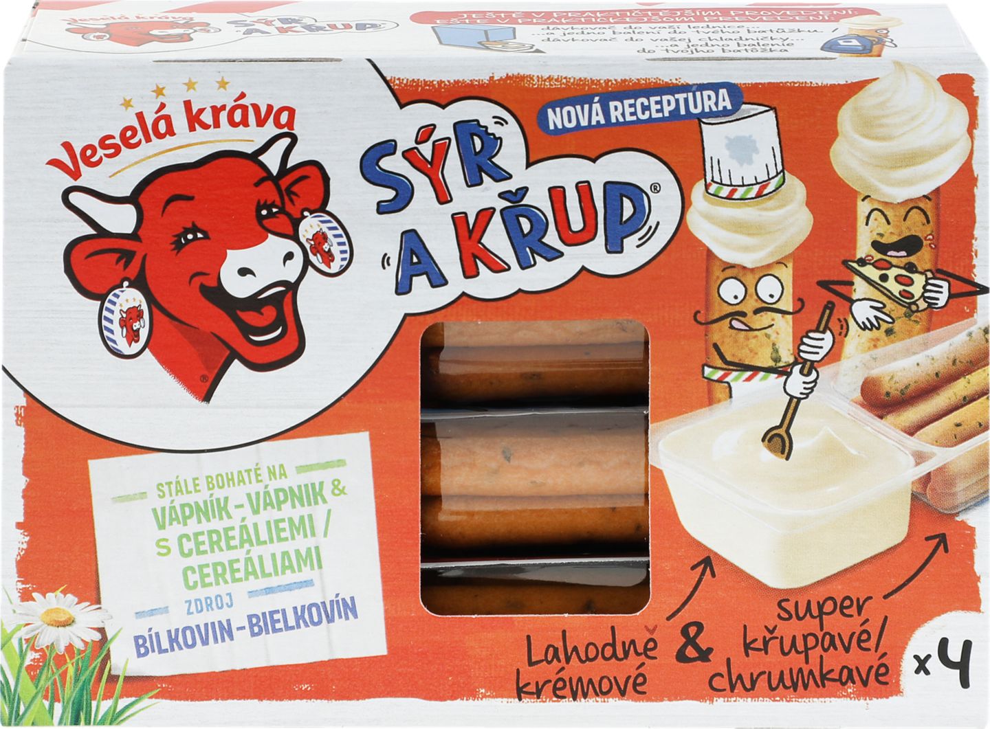 Veselá Kráva Sýr a Křup Tavený syr a trvan. pečivo