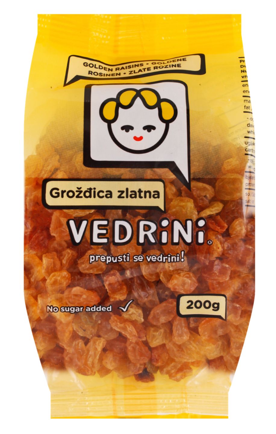 Vedrini Grožđica zlatna 200 g
MPC 2.5.2025=1,29€