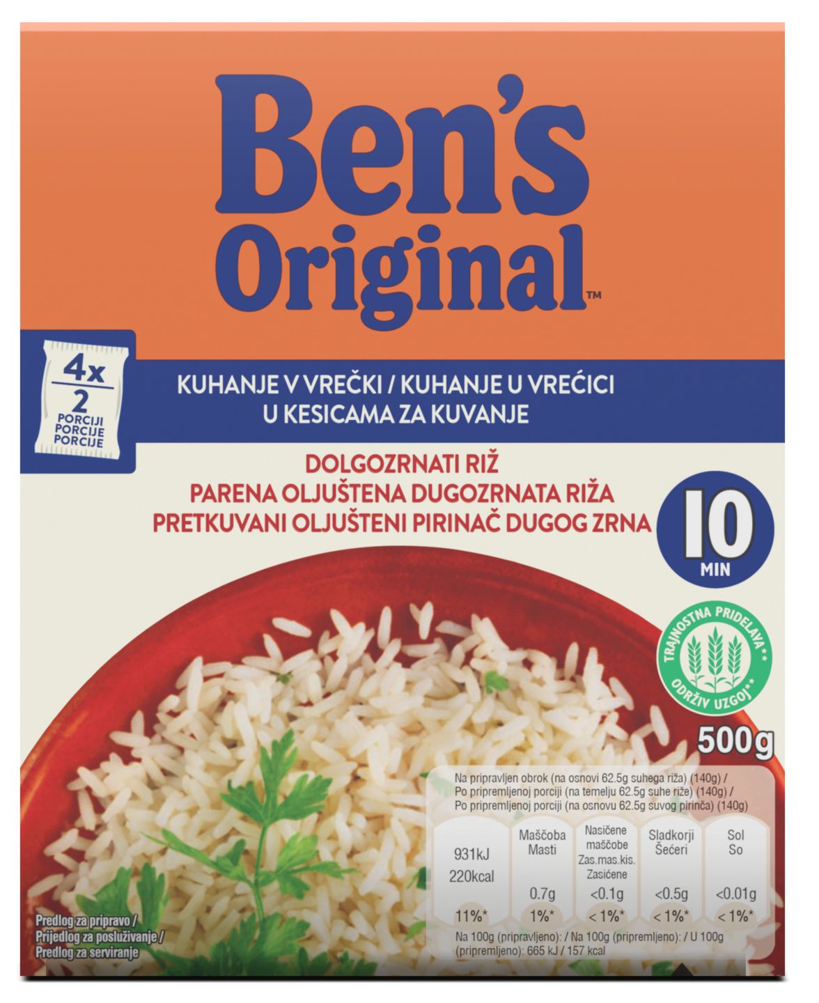Ben's Original Riža parboiled dugo zrno
MPC 2.5.2025=3,69€