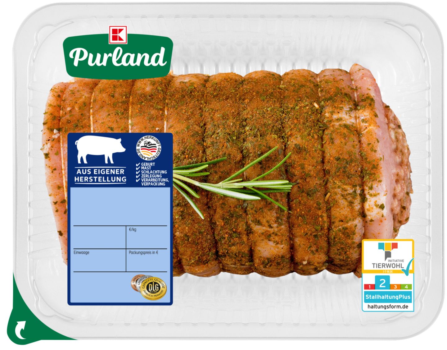 K-PURLAND Gourmetbraten vom Schwein, gefüllt und gewürzt