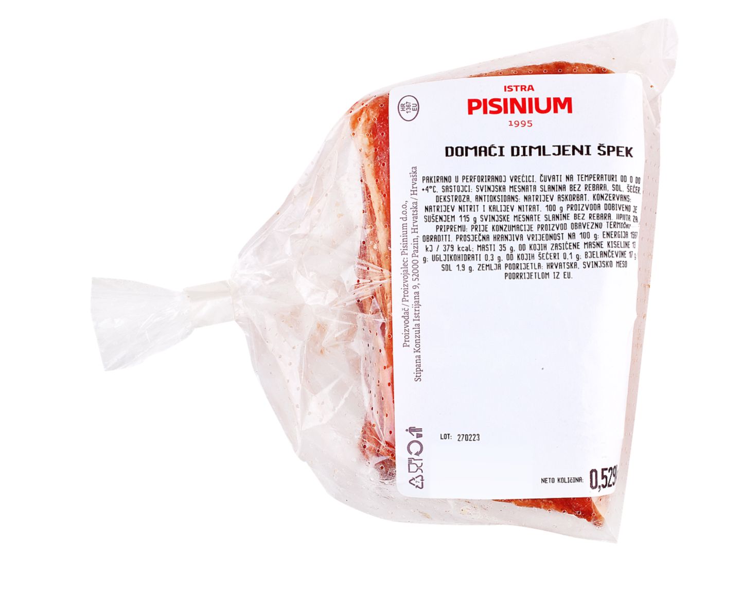 Pisinium Domaći dimljeni špek ca 650g
MPC 2.5.2025=8,99€