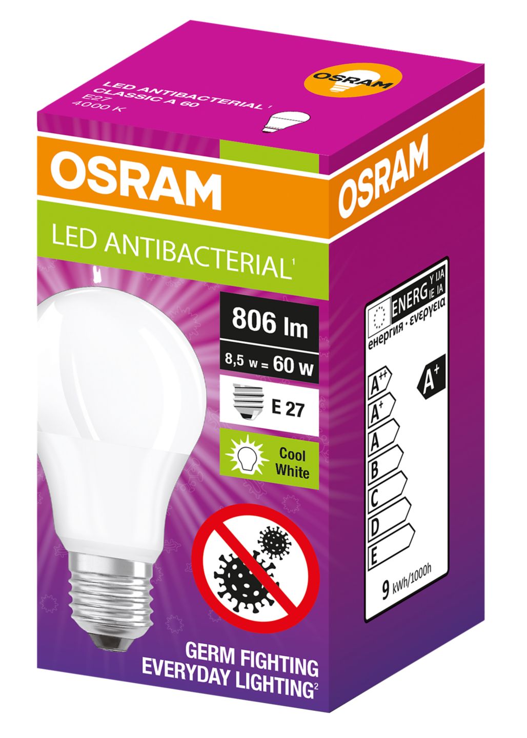 Изображение на Osram LED антибактериална крушка
E27