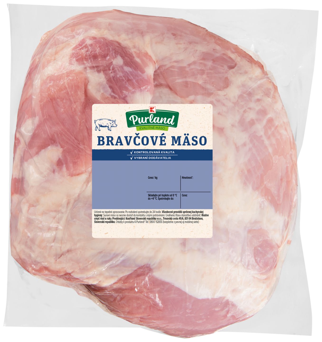 K-Purland Bravčové plece
bez kosti, v celku