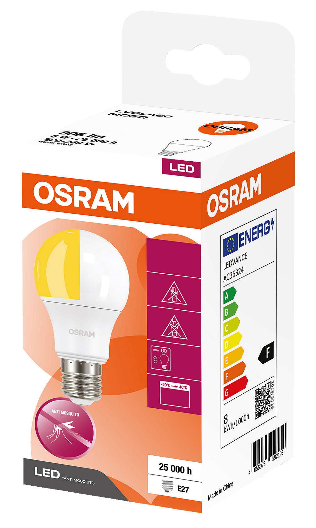 Изображение за продукта Osram LED крушка против насекоми 2700 K, CLA 60