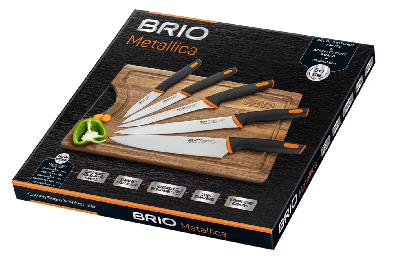 Изображение на BRIO Комплект дъска
с 5 ножа Metallica