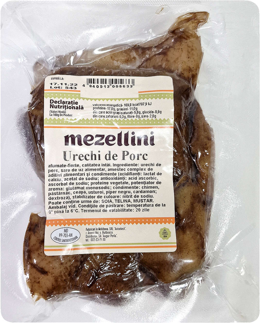 Afișarea ofertelor Mezellini urechi de porc fierte, afumate