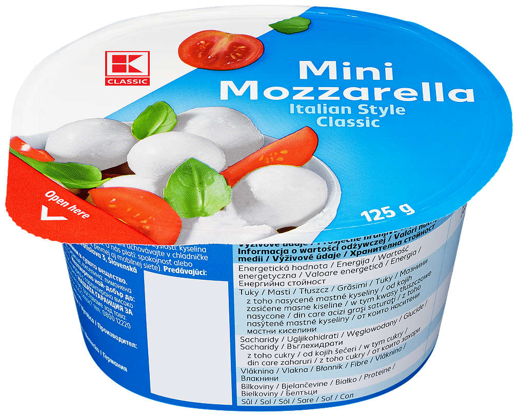 Zobrazenie výrobku K-Classic Mozzarella Mini Mäkký parený syr
