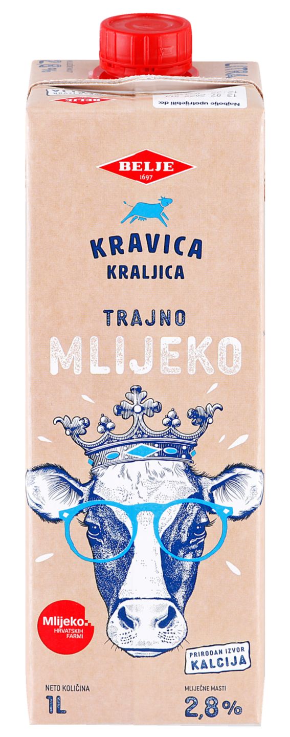 Kravica Kraljica Trajno mlijeko, 2,8% m.m.
MPC 2.5.2025=1,02€