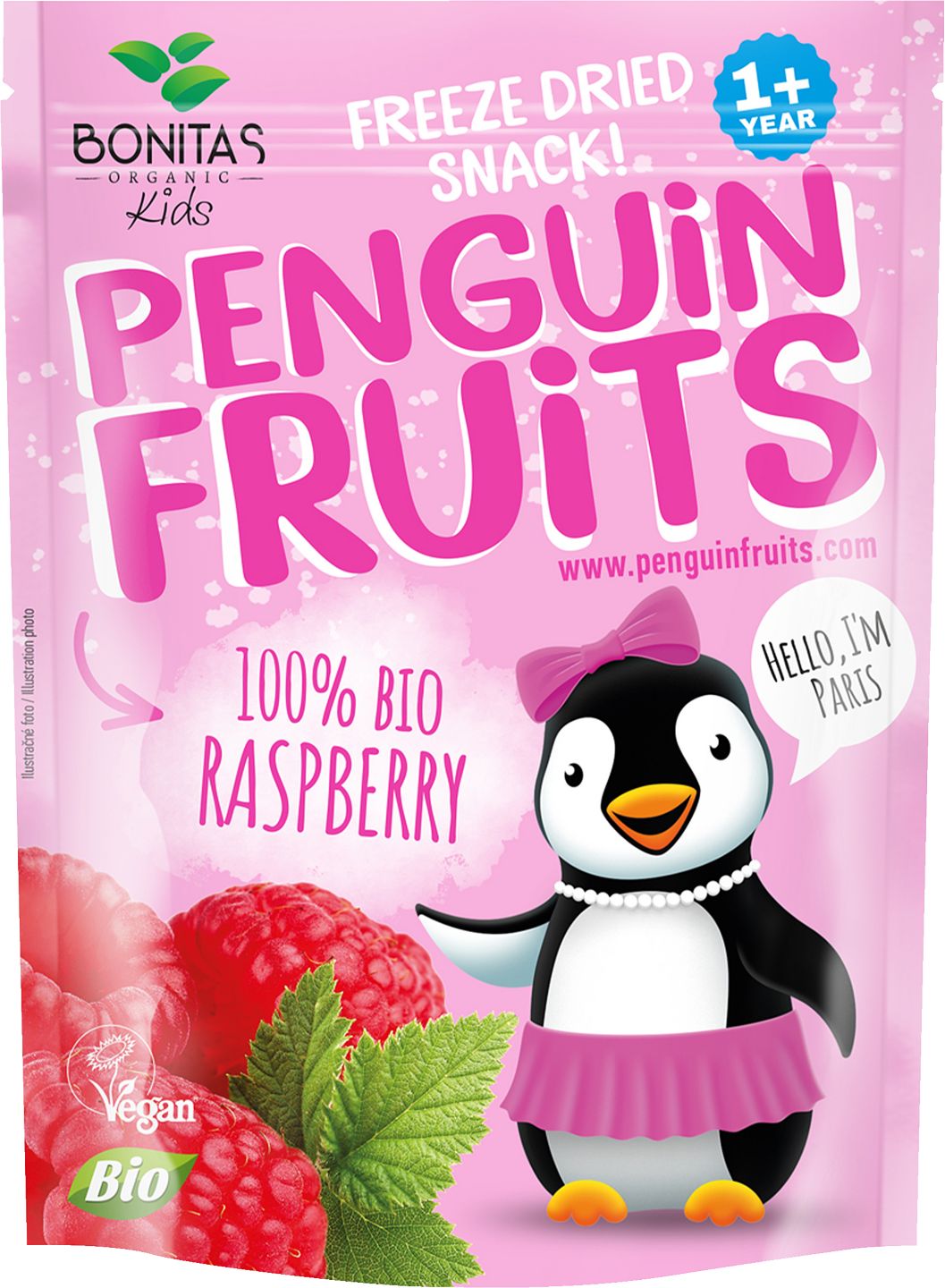 Bonitas Penguin Fruits
BIO Mrazom sušené maliny