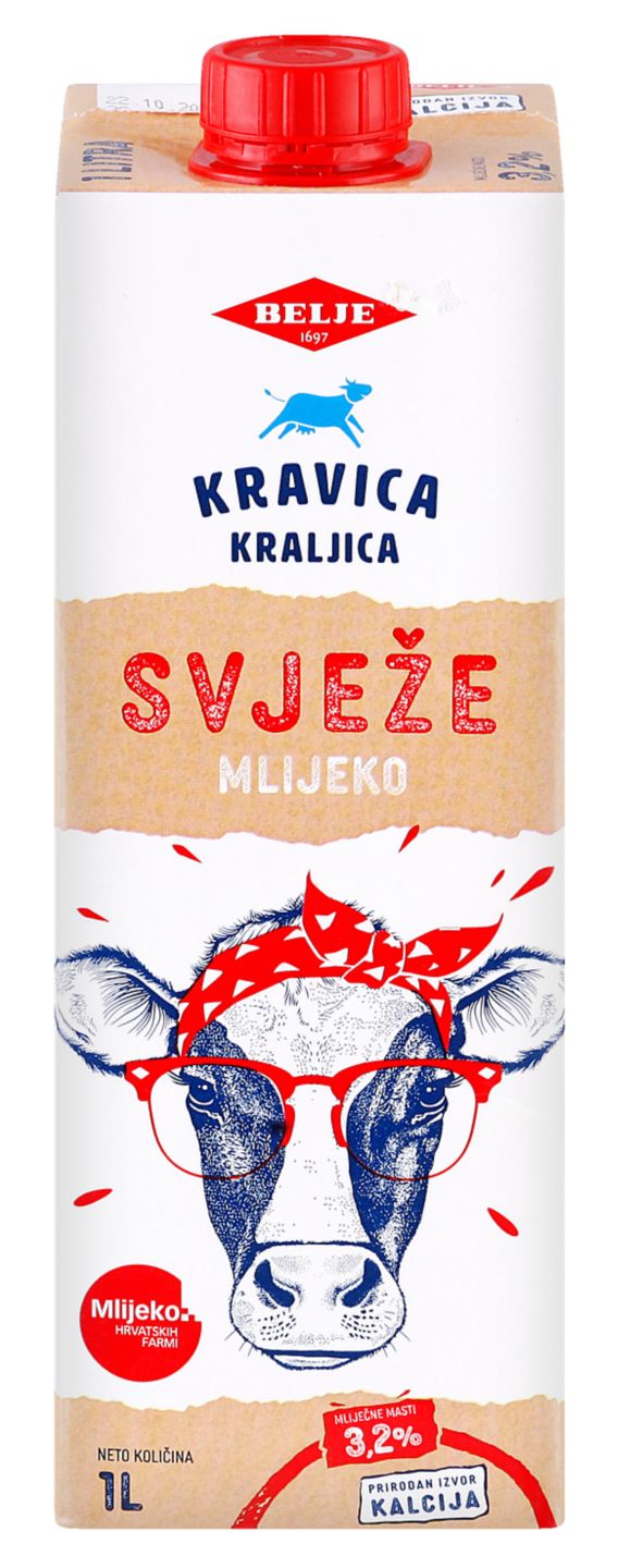 Kravica Kraljica Svježe mlijeko, 3,2% m.m.
MPC 2.5.2025=1,29€