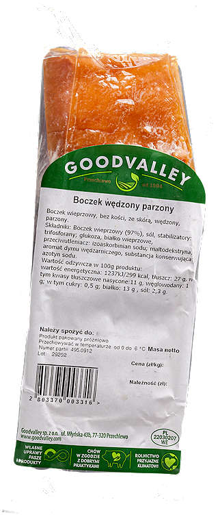 Boczek wędzony parzony