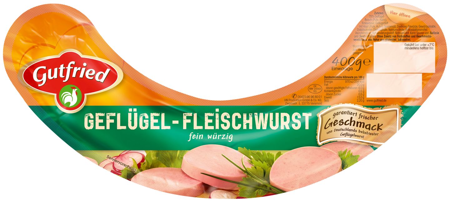 GUTFRIED Geflügel- oder Hähnchen- Fleischwurst