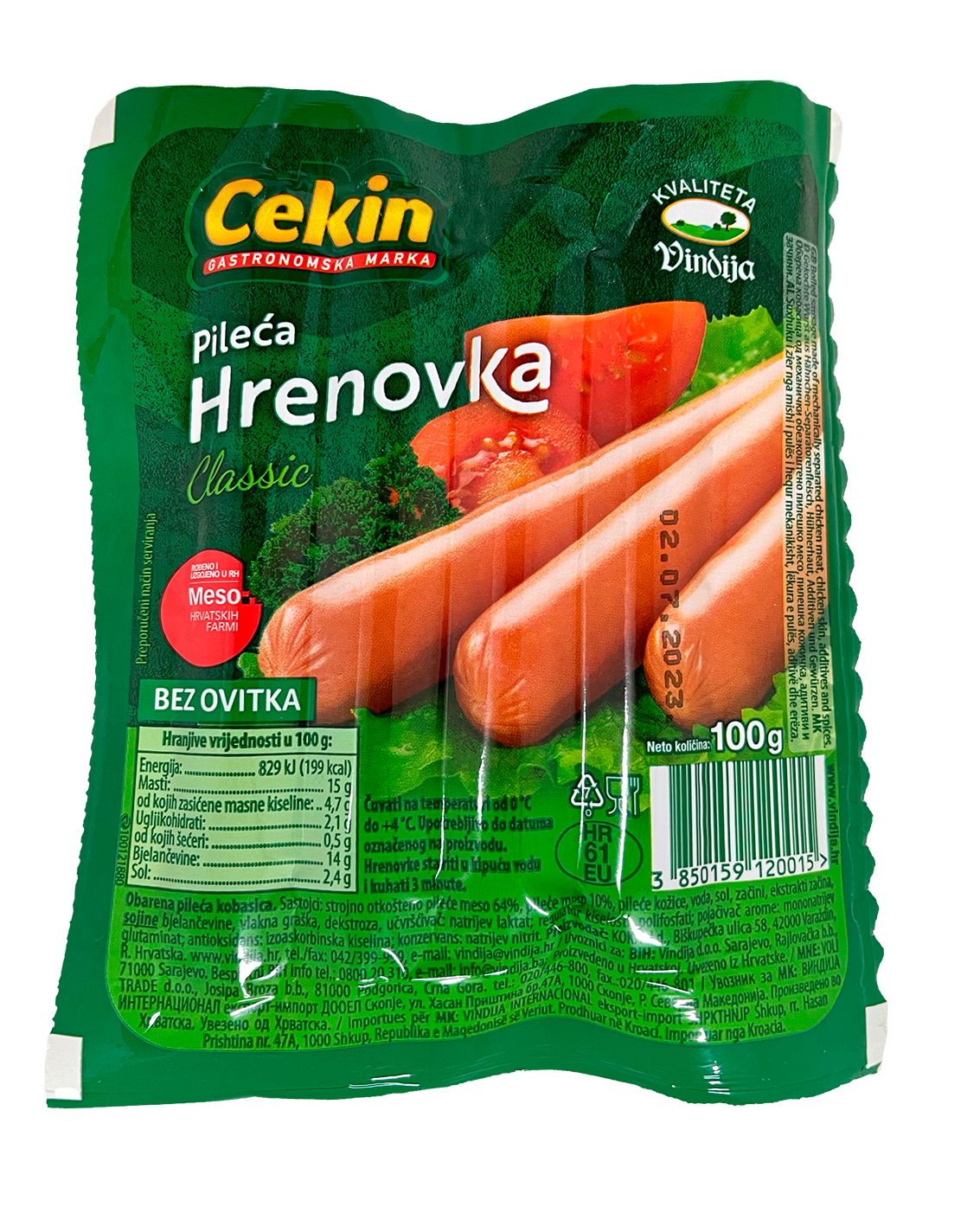 Cekin Pileća hrenovka standard
MPC 2.5.2025=0,85€