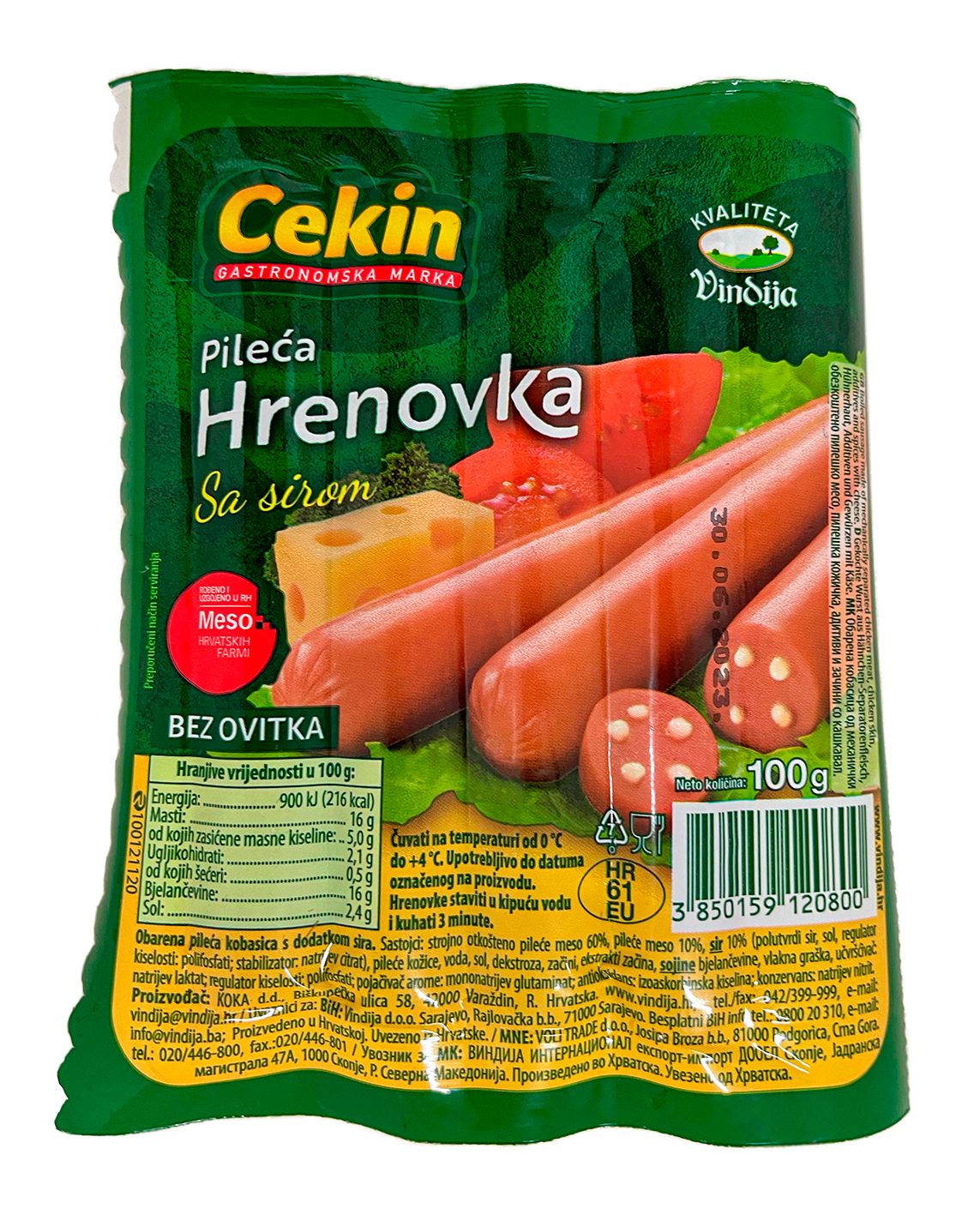 Cekin Pileća hrenovka sa sirom