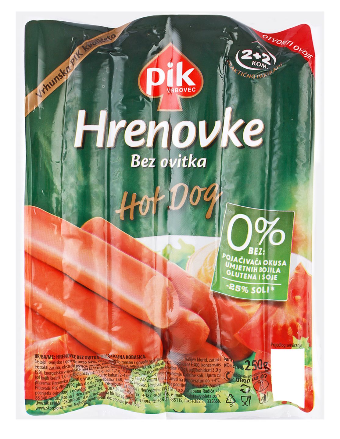 PIK Hrenovke bez ovitka
MPC 2.5.2025=2,69€