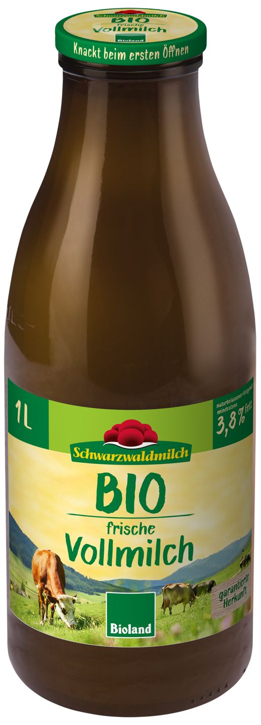 SCHWARZWALDMILCH Bioland frische Vollmilch, 3,8 % Fett