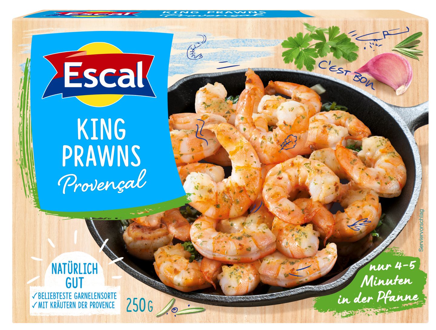 ESCAL King Prawns Provençal oder Natur