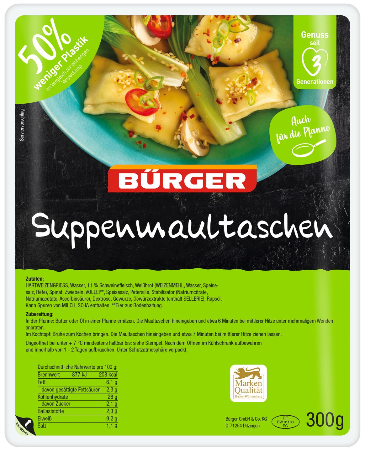 BÜRGER Suppenmaultaschen