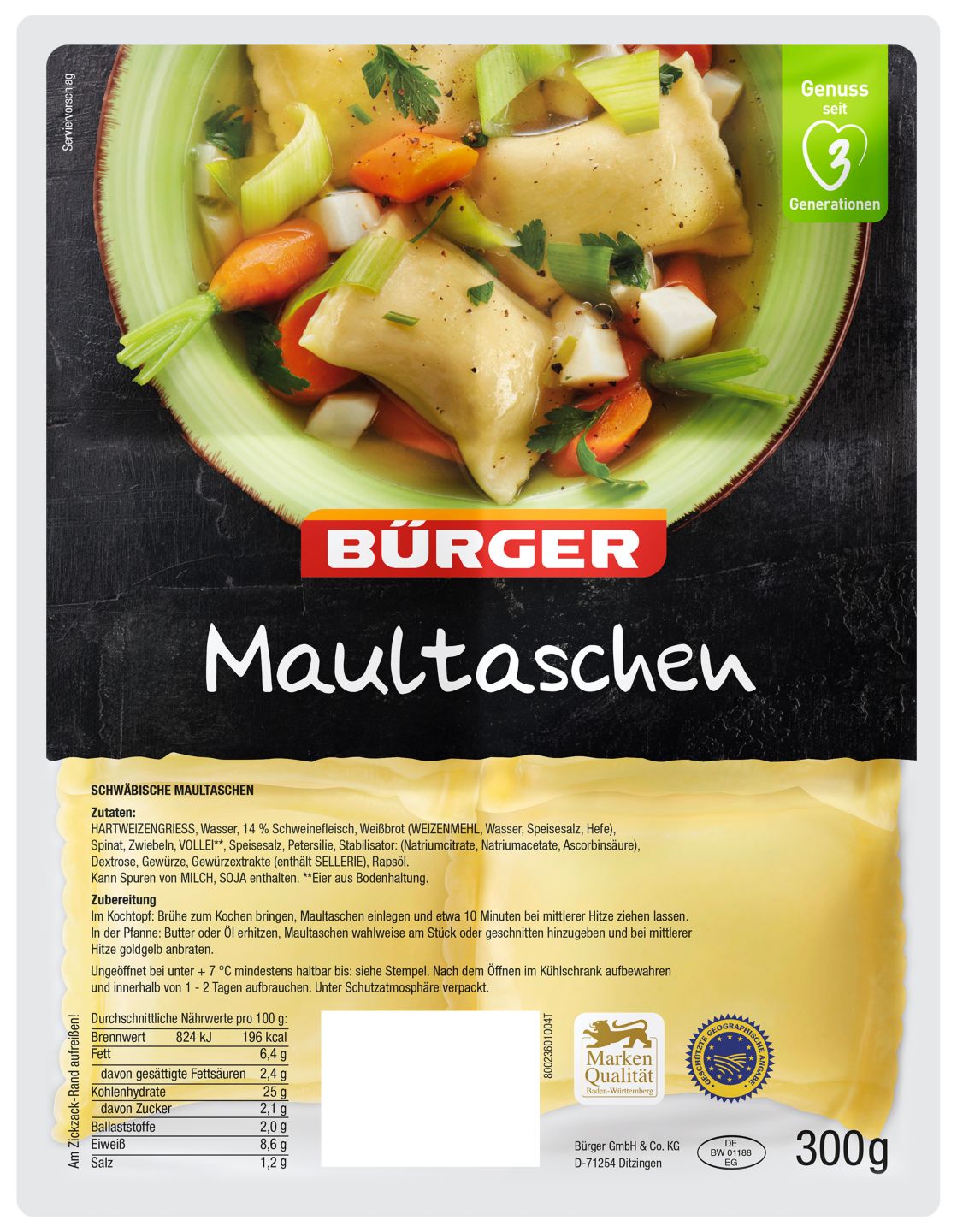 BÜRGER Maultaschen 