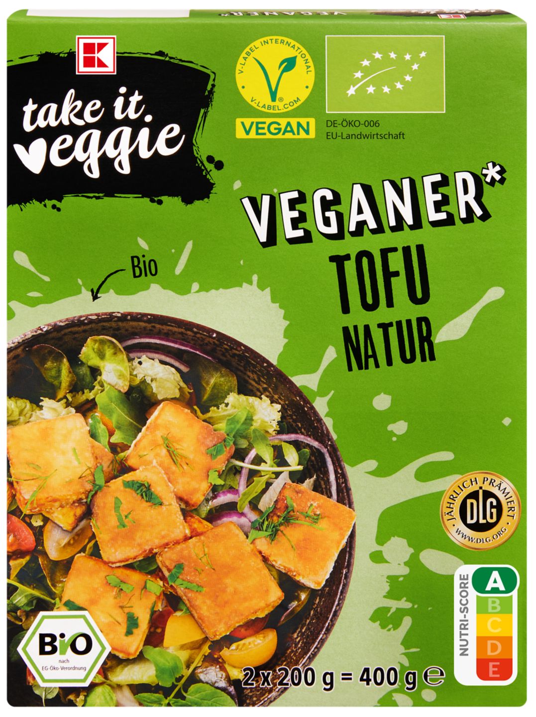 K-TAKE IT VEGGIE Bio-Tofu natur, geräuchert oder gehackt