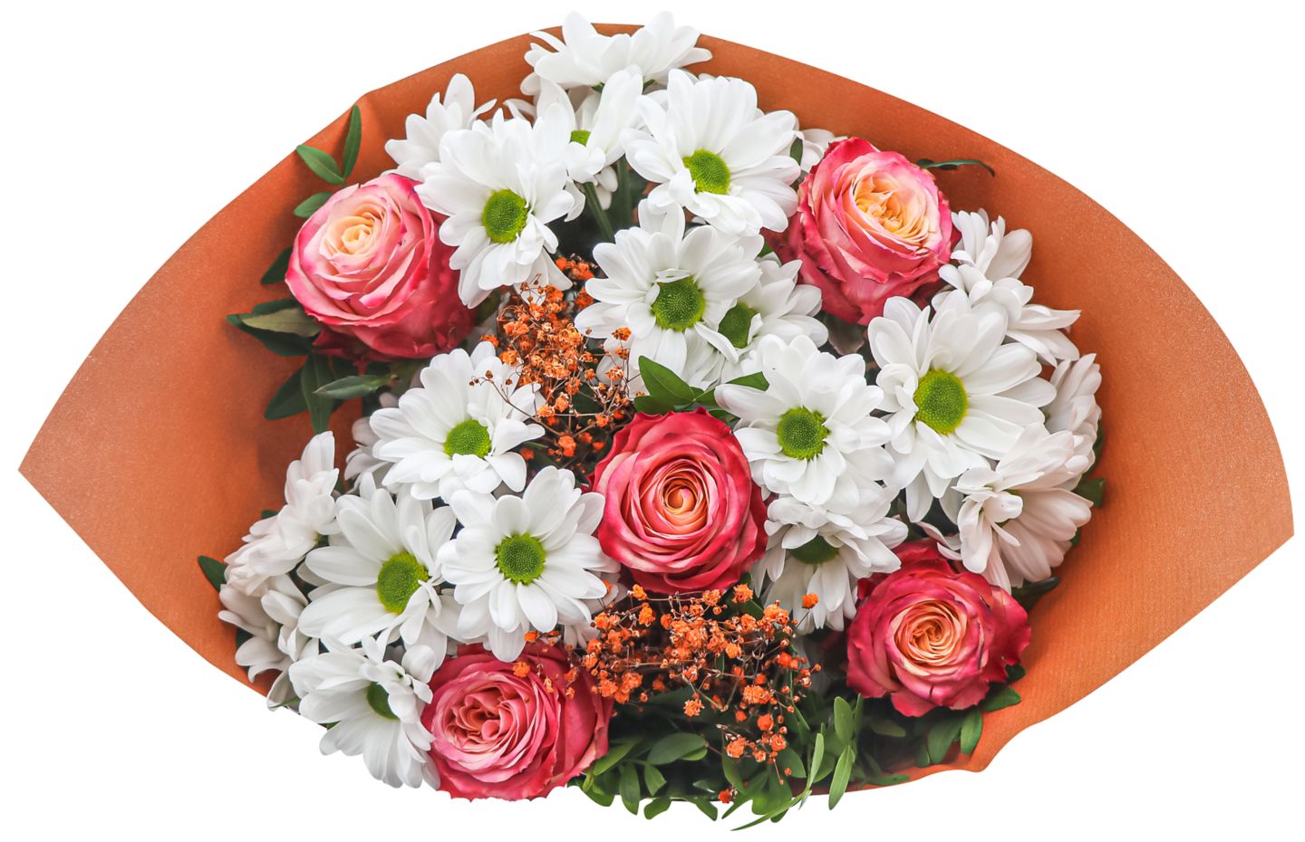 Rosen-Chrysanthemenstrauß oder Wochenstrauß Ostern