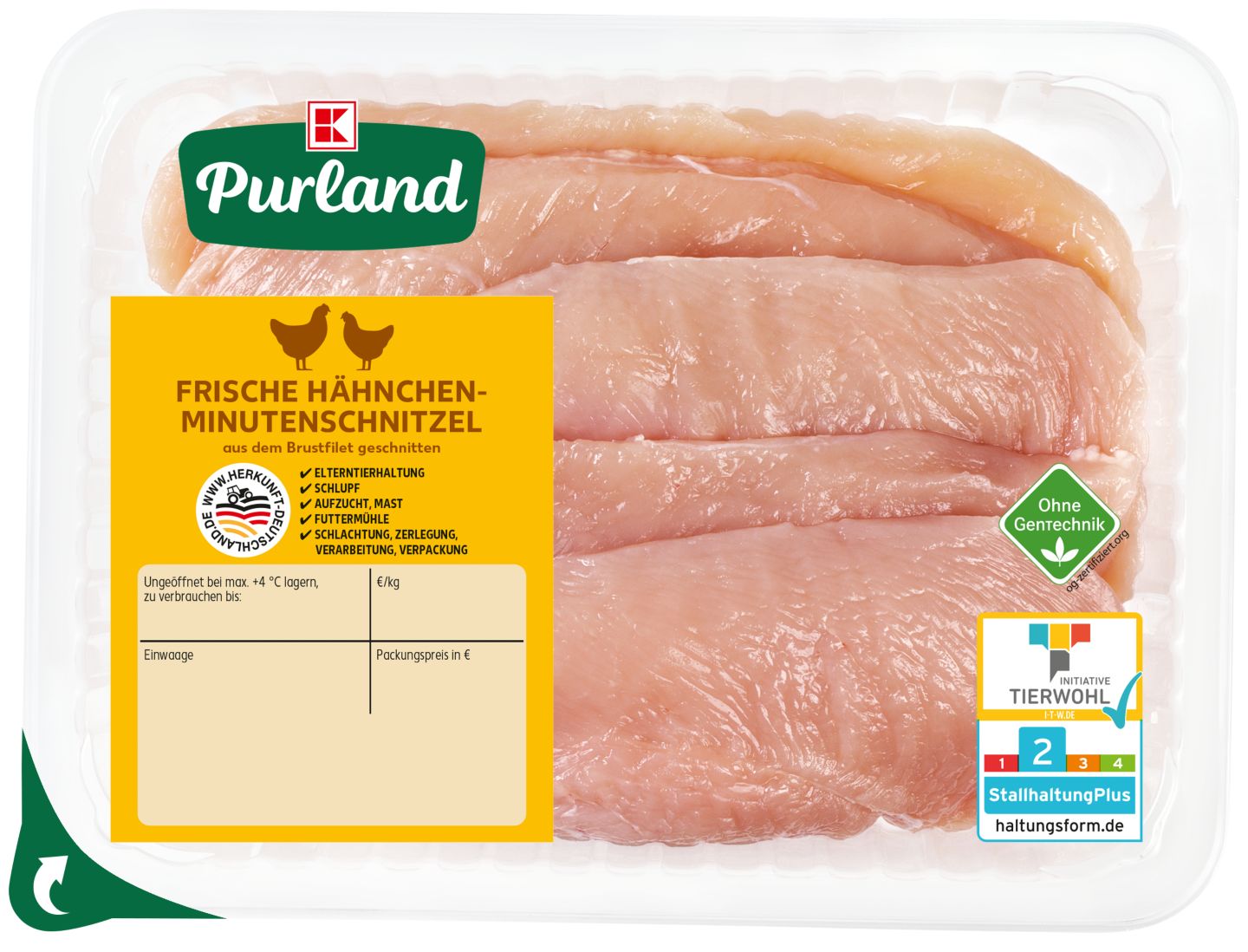 K-PURLAND Hähnchen-Minutenschnitzel