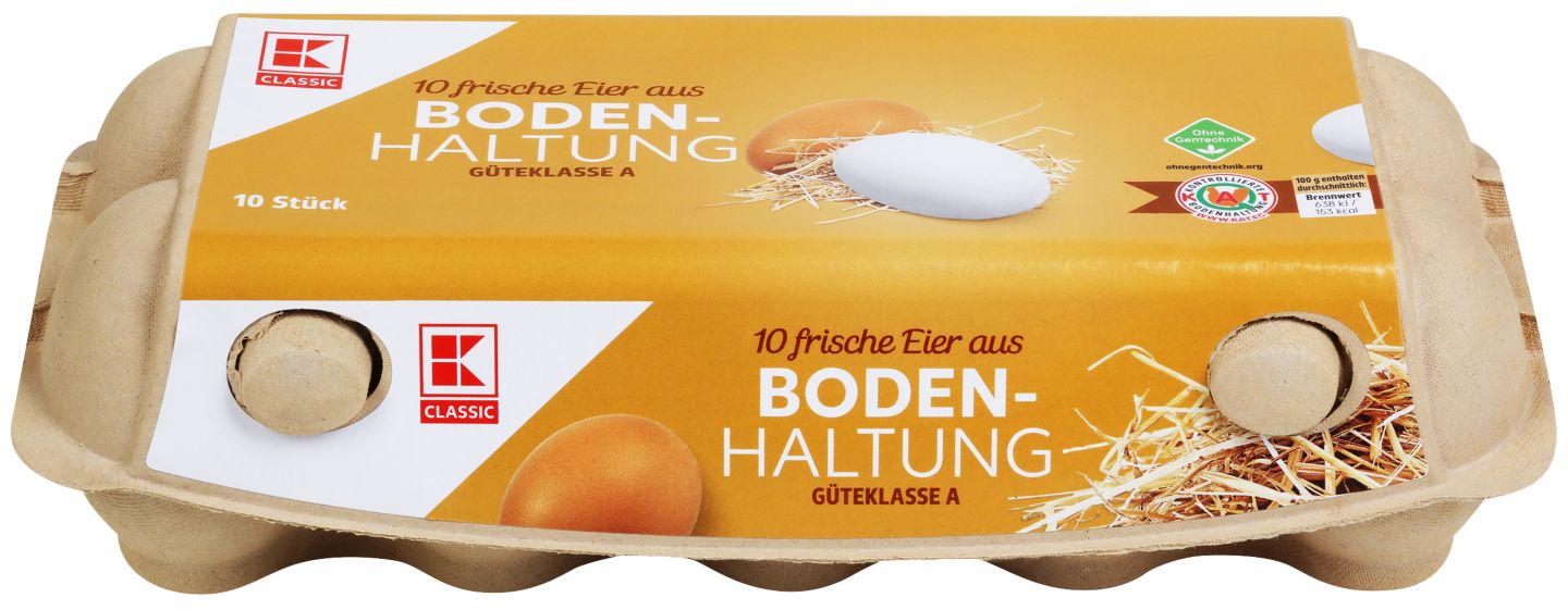 K-CLASSIC Frische Eier aus Bodenhaltung, HKL A