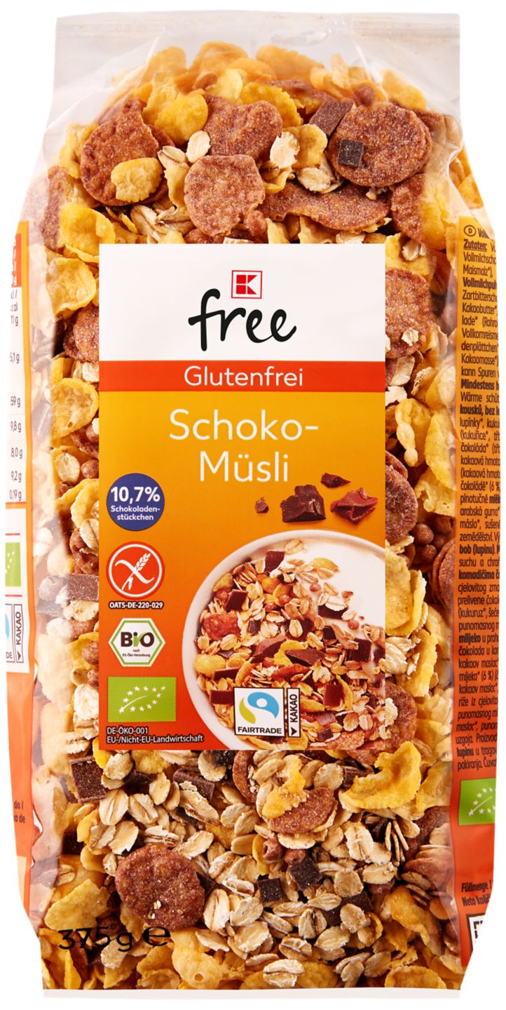 K-FREE GLUTENFREI Bio-Schoko- oder -Früchtemüsli