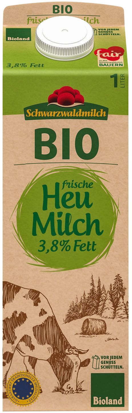 SCHWARZWALDMILCH Bioland frische Heumilch, 3,8 % Fett