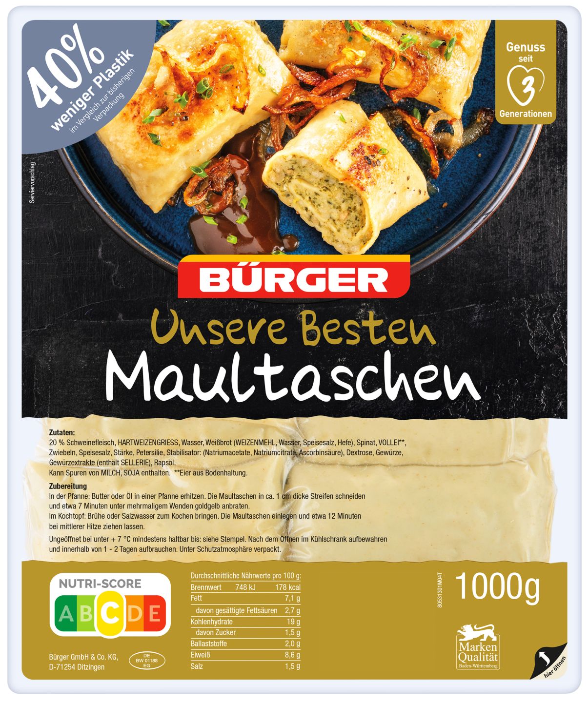 BÜRGER Unsere Besten Maultaschen