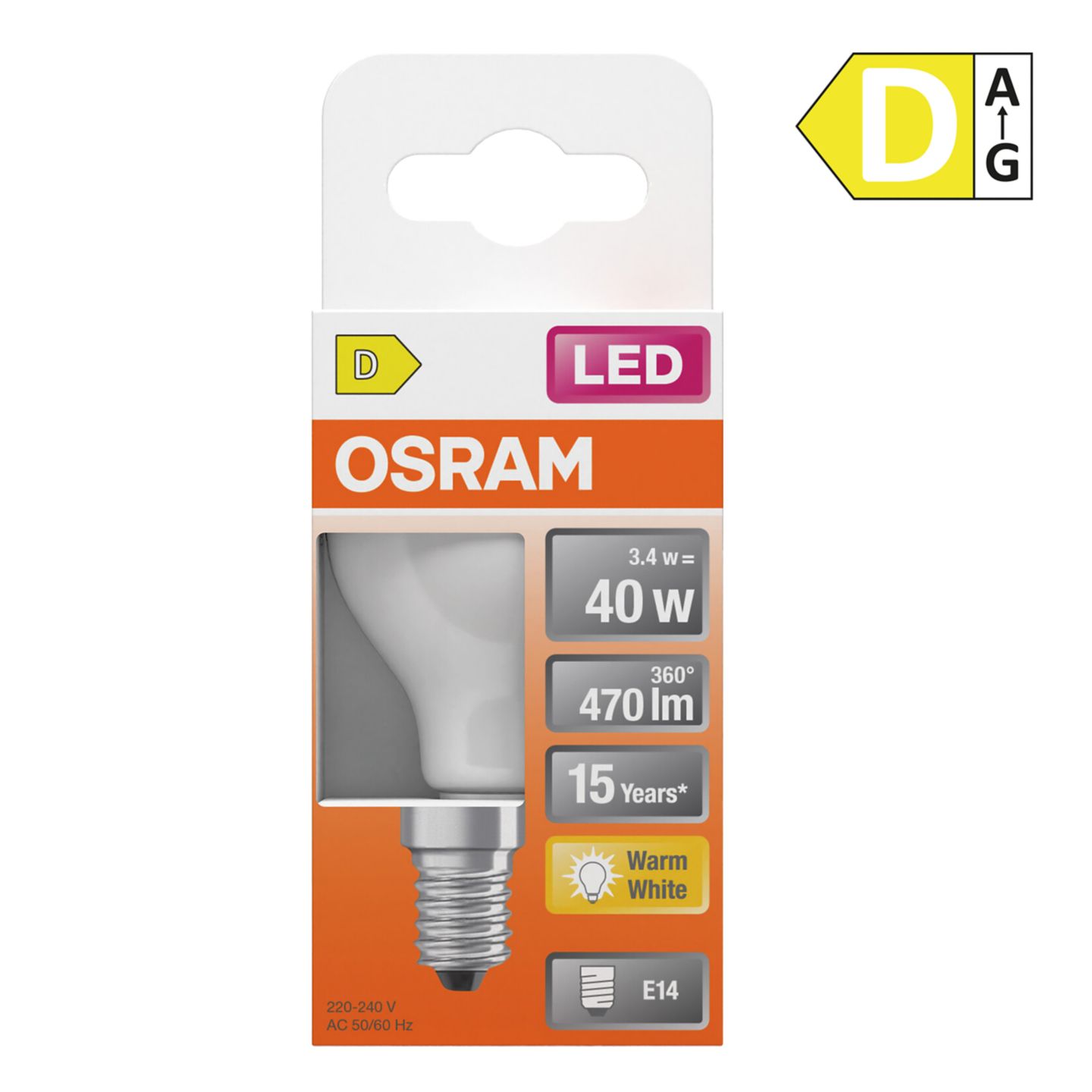 OSRAM LED-Filament-Tropfen E14 matt 3,4 W, 470 lm, 2.700 K