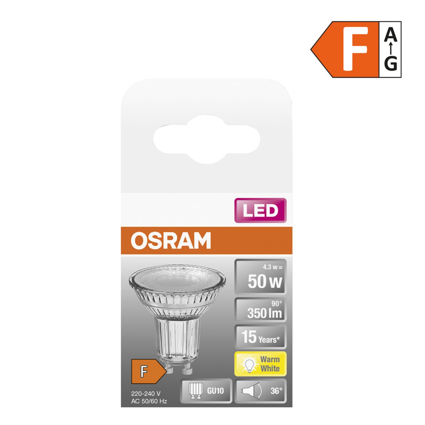 OSRAM LED-Reflektor GU10 4,3 W, 350 lm, 2.700 K