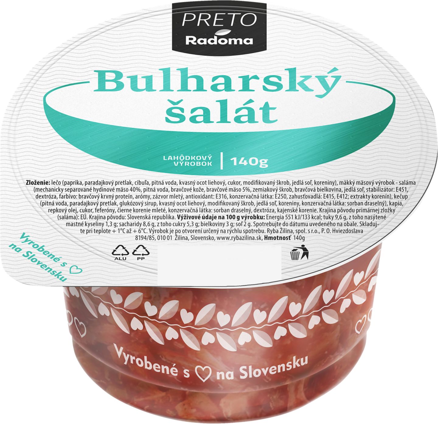 PRETO RADOMA Bulharský šalát
lahôdkový