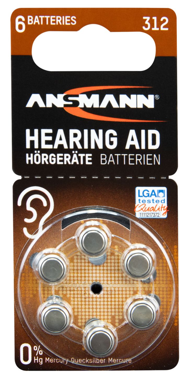 ANSMANN Hörgerätebatterien 312/PR41 oder 13/PR48