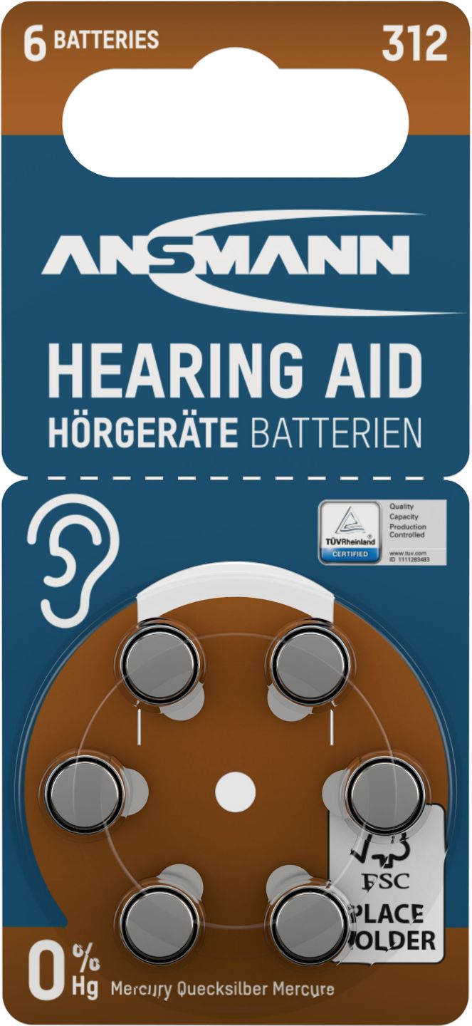 ANSMANN Hörgerätebatterien 312/PR41 oder 13/PR48