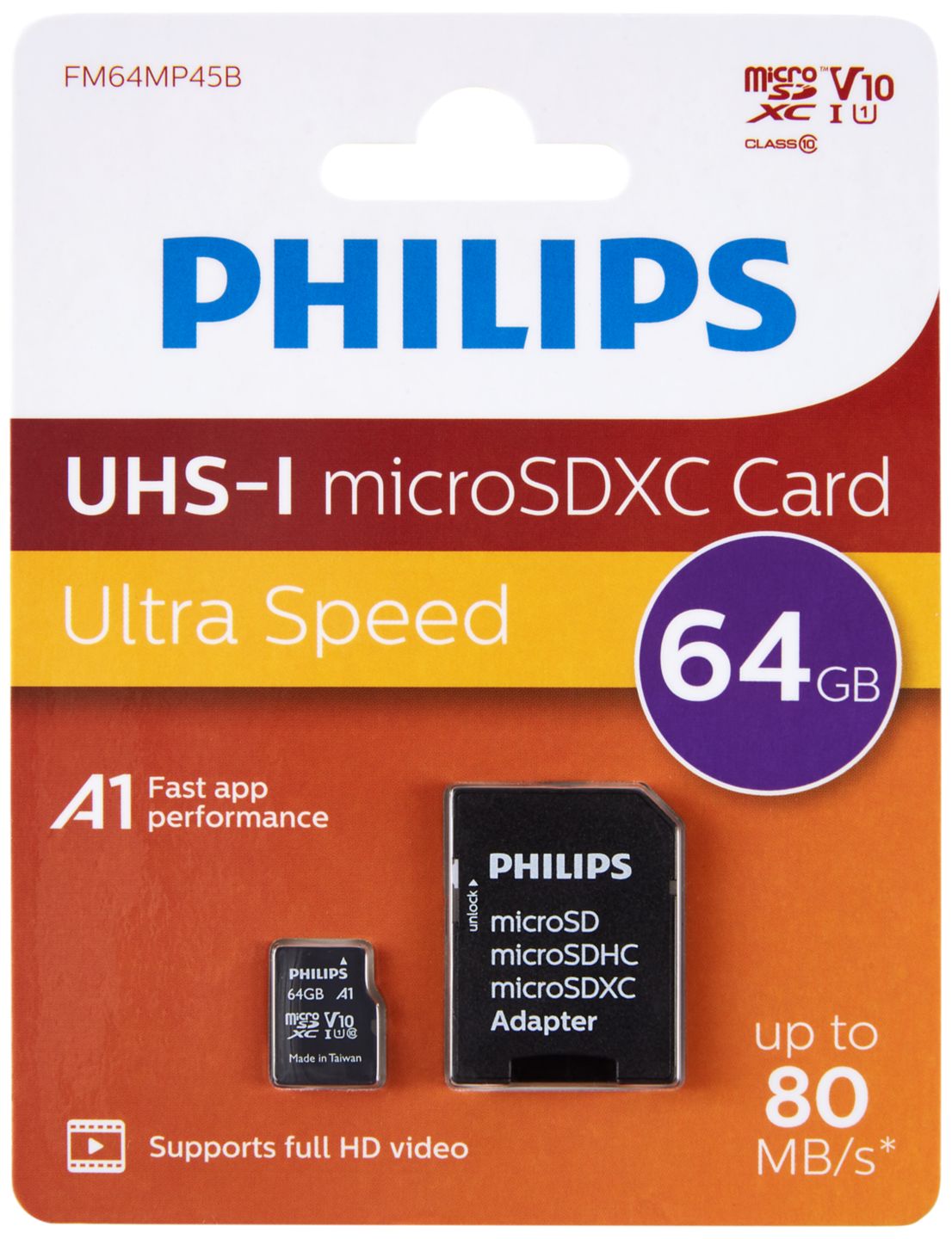 PHILIPS Speicherkarte microSDXC 64 GB