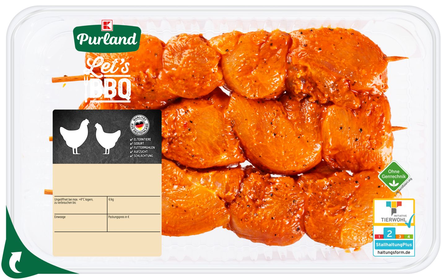 K-PURLAND Hähnchen-Medaillonspieße in Paprikamarinade