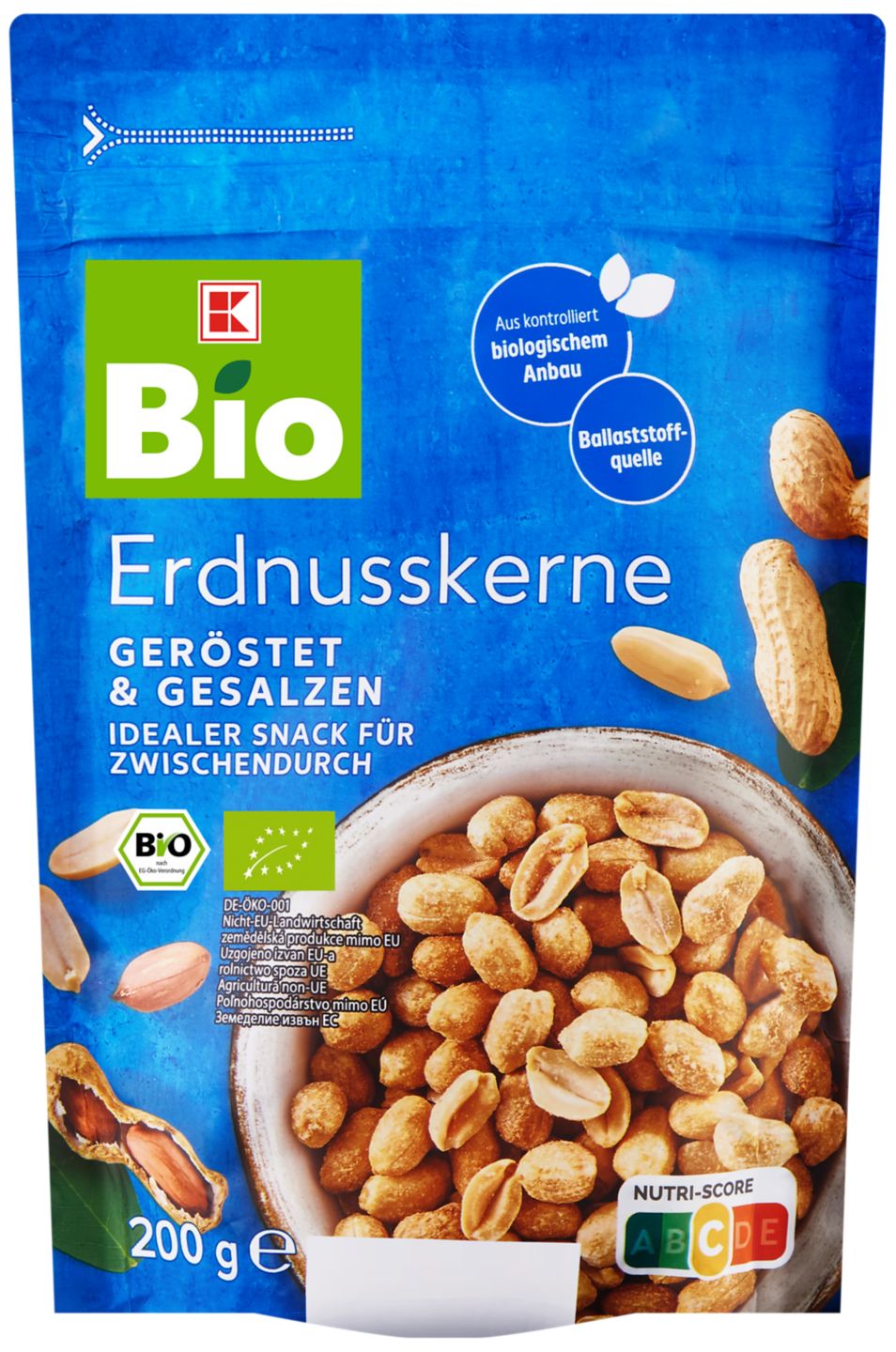 K-BIO Bio-Erdnusskerne geröstet & gesalzen