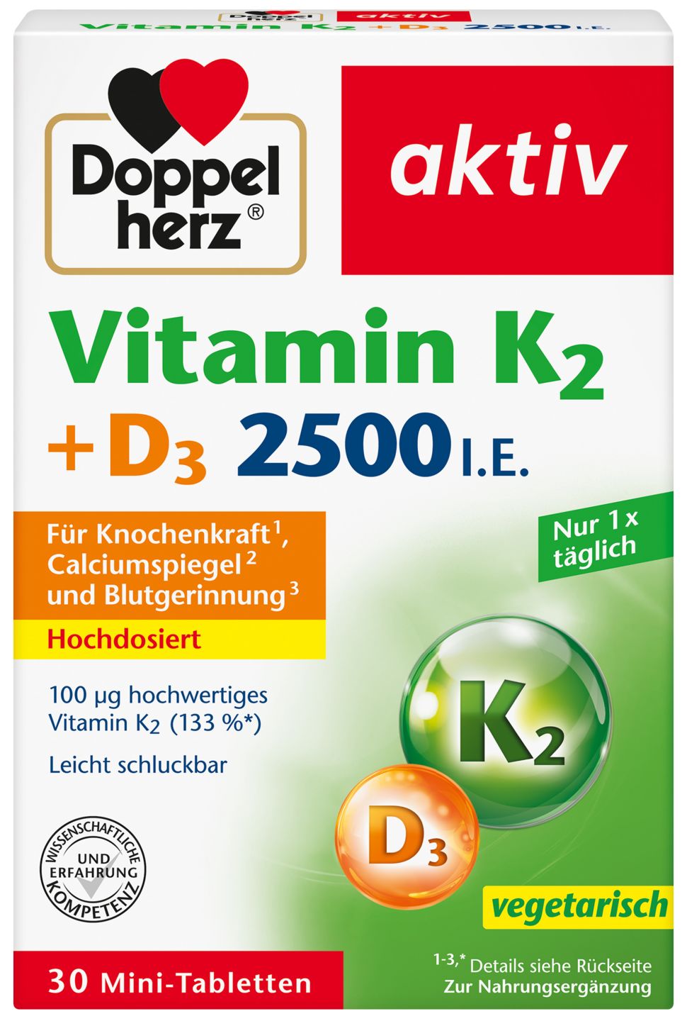 DOPPELHERZ Vitamin K2 + D3 2500 I.E.